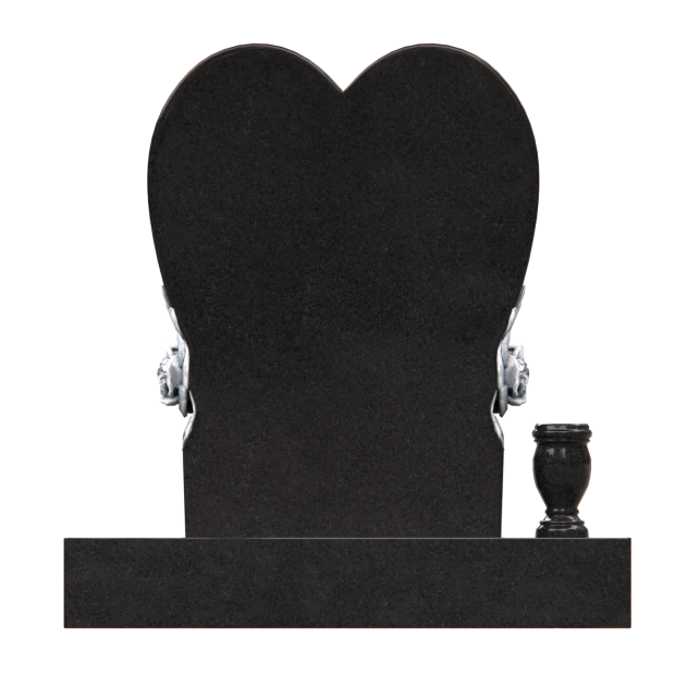 1201067 - Monumento de Granito en Forma de Corazón con Tallas de Rosas