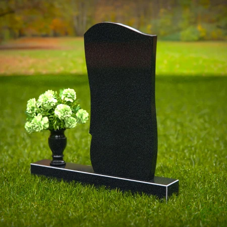 1362 - Elegant Curved Granite Headstone with Layered Detailing - 38