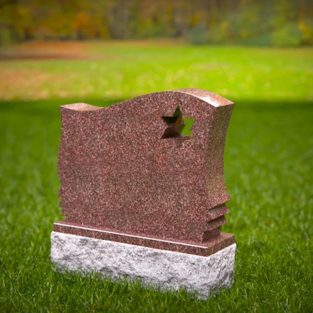 1401 - Elegant Granite Memorial with Star of David - 1