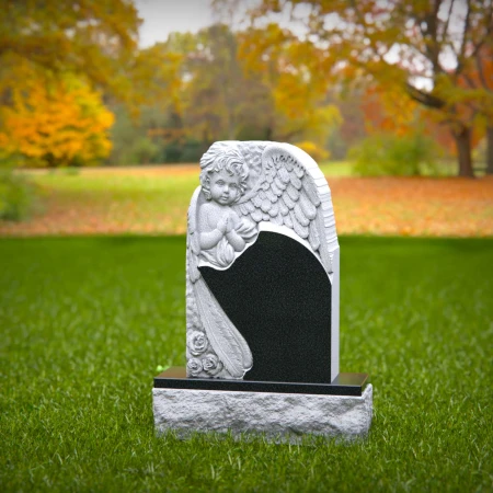 1438 - Children’s Memorial Headstone with Angel and Heart Design