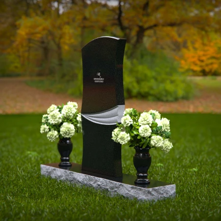 1369 - Elegant Curved Granite Headstone – Timeless Memorial Design - 31