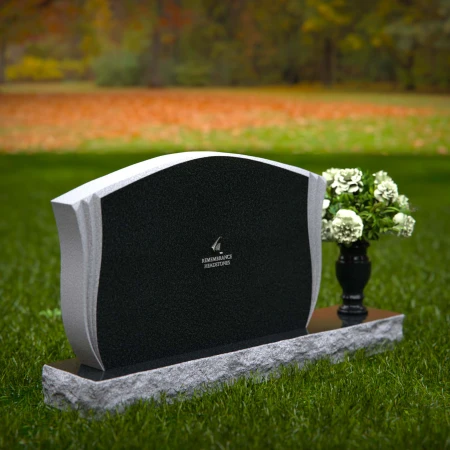 1326 - Elegant Contoured Headstone with Flower Vase - 46