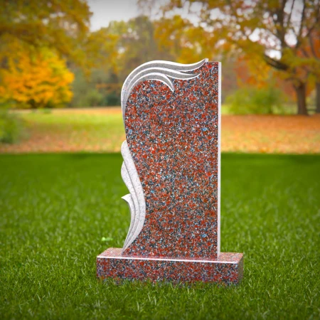 1476 - Modern Granite Headstone with Elegant Wave Design