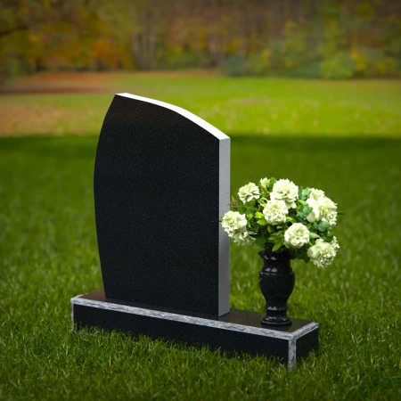 1327 - Modern Angled Headstone with Vase Inclusion - 49