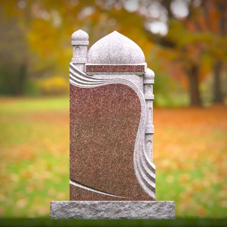 1502 - Granite Memorial Headstone with Architectural Dome Design - 1