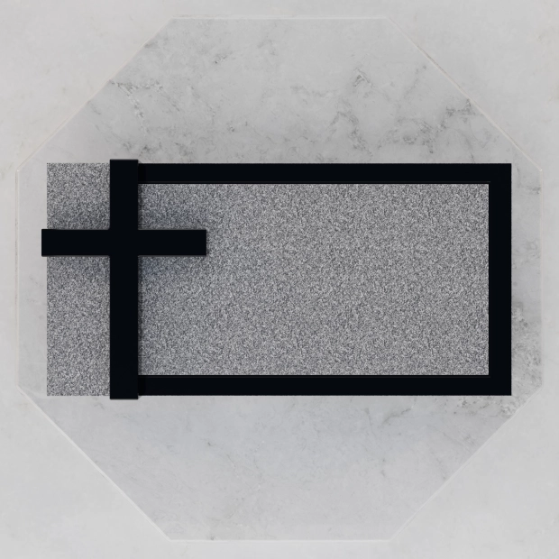 Luxury Cross Flat Granite Headstone