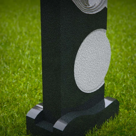 1604 - Artistic Memorial Headstone with Wave and Circular Design - 6