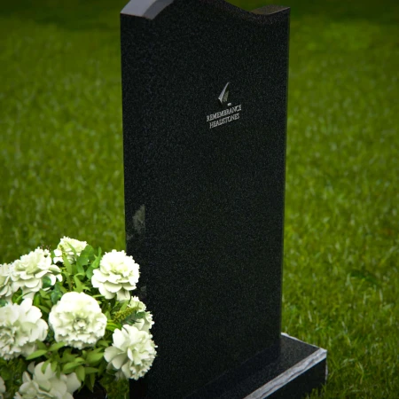 1367 - Modern Wave-Top Granite Headstone – A Timeless Tribute - 26