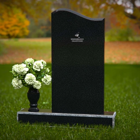 1367 - Modern Wave-Top Granite Headstone – A Timeless Tribute