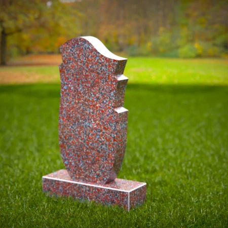 1507 - Modern Granite Headstone with Unique Curved Design - 4