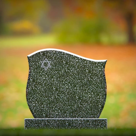 1402 - Graceful Curved Memorial with Star of David - 3