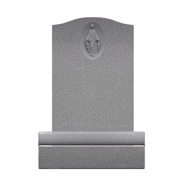 1201026 - Upright Monument With Religious Oval Relief in Peaceful Setting