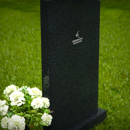 1334 - Modern Curved Headstone with Single Vase - 55