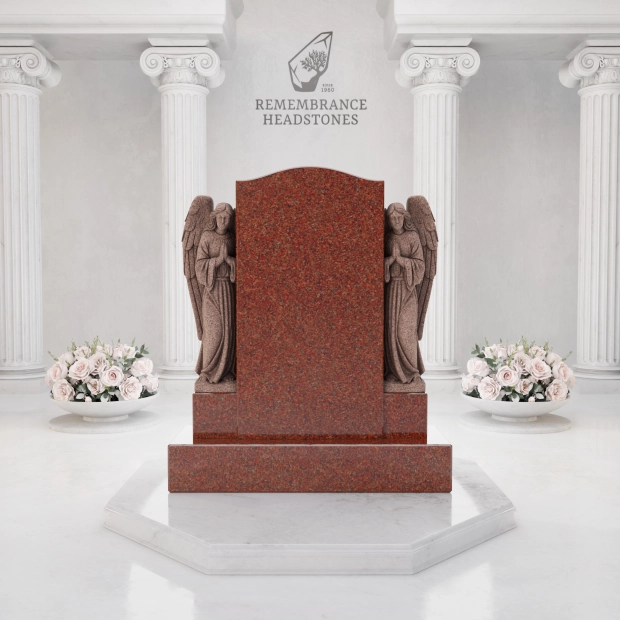 Luxury Companion Granite Headstone with Praying Angels