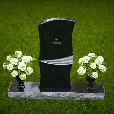 1369 - Elegant Curved Granite Headstone – Timeless Memorial Design - 53