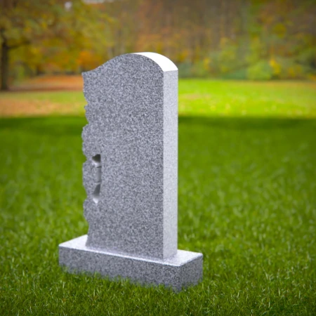 1494 - Granite Headstone with Floral and Vase Carving – Elegant Memorial - 2