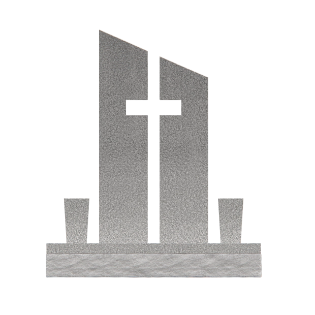 1201068 - Double Upright Headstone With Cross for Couples