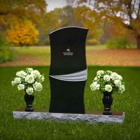 1369 - Elegant Curved Granite Headstone – Timeless Memorial Design