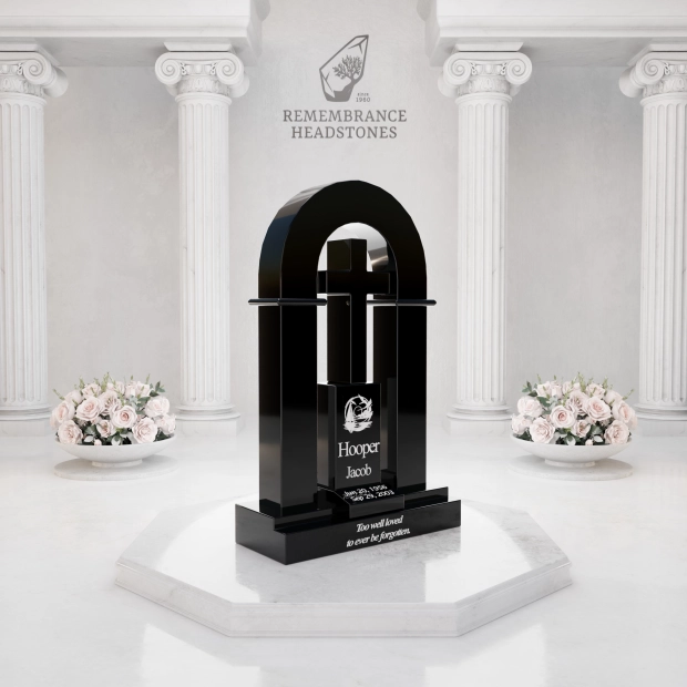 Luxury Open Arch Cross Granite Memorial