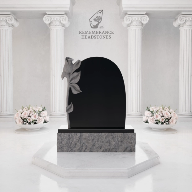 Luxury Calla Lily Granite Headstone