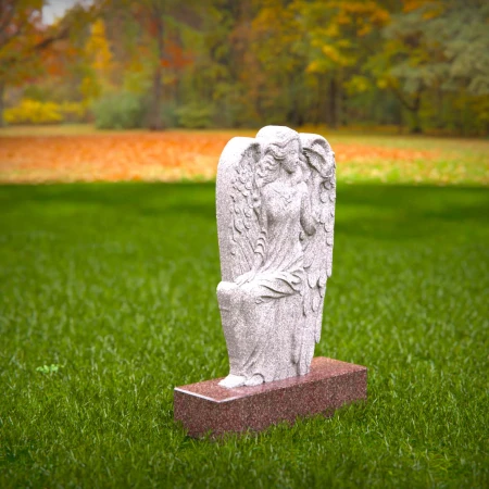 1528 - Graceful Angel Memorial Headstone - 5