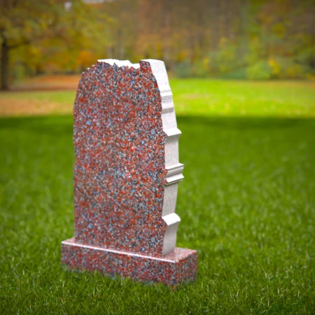 1518 - Granite Headstone with Carved Tree and Leaf Design - 2