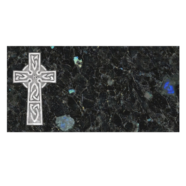 Premium Flat Granite Marker with Celtic Cross Engraving