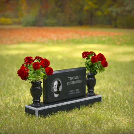 1247 - Classic Granite Headstone with Elegant Engraving - 52