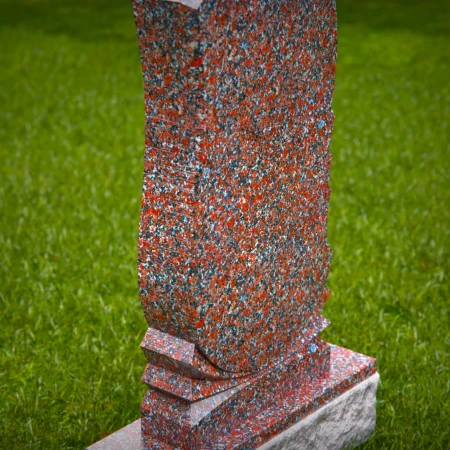 1483 - Unique Granite Memorial Headstone with Artistic Curved Design - 3