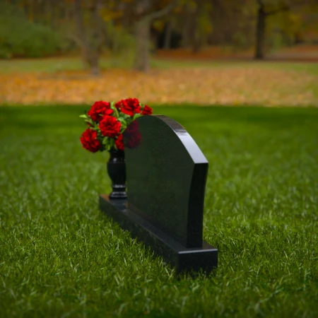 1296 - Contoured Granite Headstone with Single Flower Vase - 52