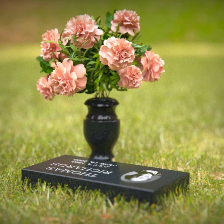 1248 - Flat Granite Headstone with Precision Engraving - Lasting Memorial - 43