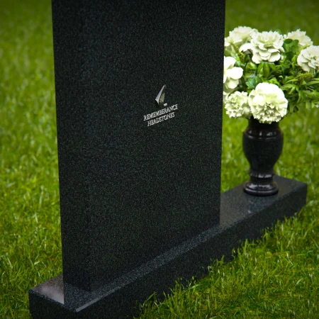 1281 - Elegant Upright Granite Headstone with Flower Vase - 3