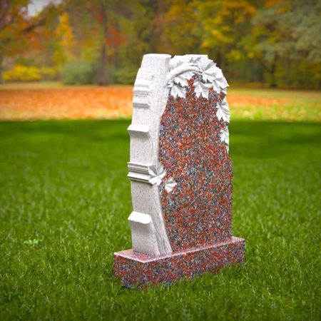 1518 - Granite Headstone with Carved Tree and Leaf Design - 8