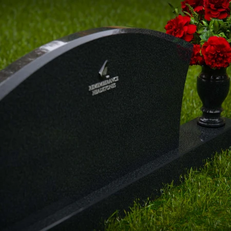 1296 - Contoured Granite Headstone with Single Flower Vase - 55