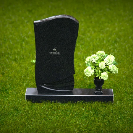 1362 - Elegant Curved Granite Headstone with Layered Detailing - 33