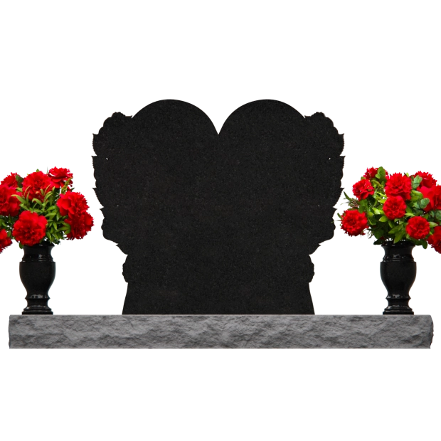 1201017 - Heart-Shaped Companion Monument With Rose Carvings