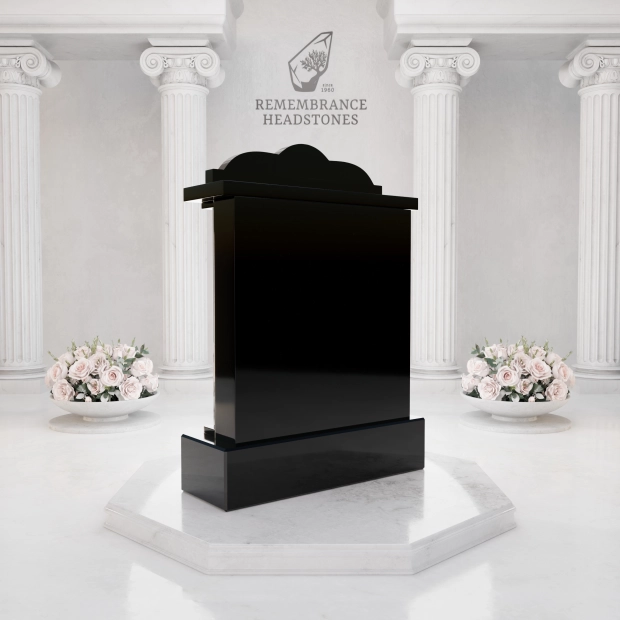 Premium Architectural Granite Headstone — Tablet with Star of David