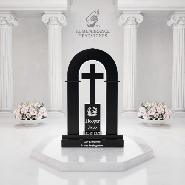 Luxury Open Arch Cross Granite Memorial