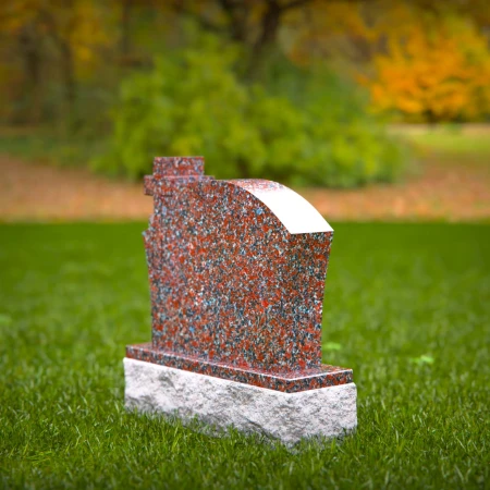 1391 - Christian Memorial Headstone with Side Cross Accent - 4