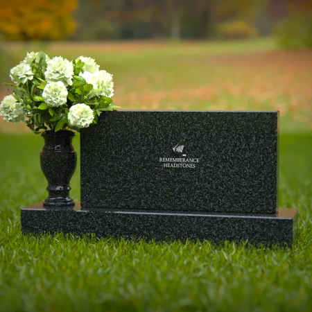 1274 - Elegant Granite Headstone with Flower Vase - Custom Memorial Design - 40