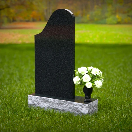 1335 - Elegant Sloped Headstone with Floral Vase - 46