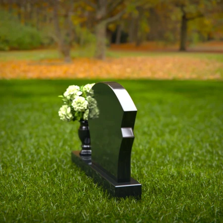 1267 - Unique Granite Headstone with Artistic Arch Design and Floral Vase – A Timeless Tribute - 33