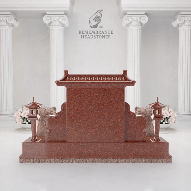 Luxury Chinese Guardian Lion Granite Memorial