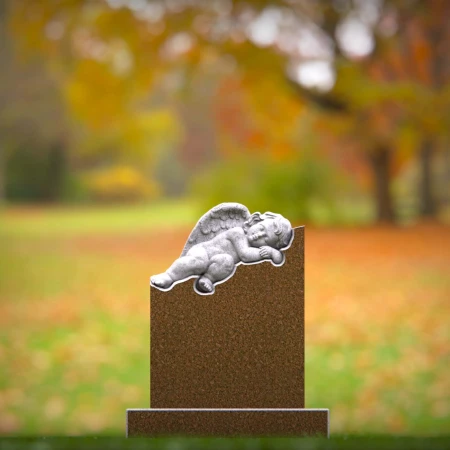 1441 - Children’s Memorial Headstone with Sleeping Angel Sculpture - 1