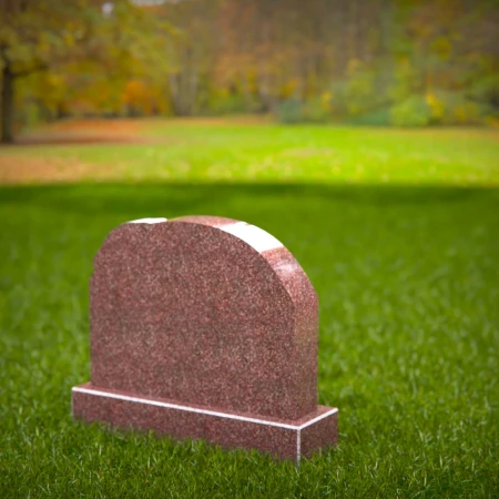 1462 - Brown Granite Dog Memorial Headstone with Carved Dog Portrait - 1