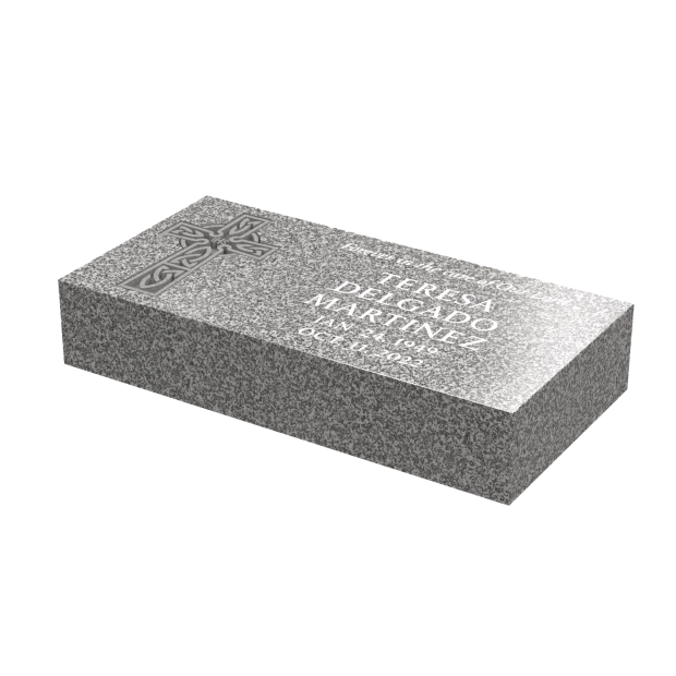 1107148 -Flat Headstone with Religious Elegance