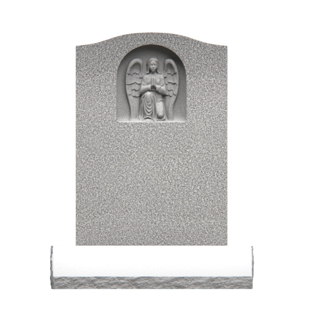 1205023 - Upright Monument With Carved Angel Relief in Serene Landscape