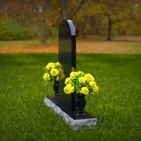 1333 - Elegant Upright Memorial with Dual Vases - 48