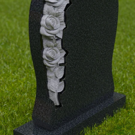 1744 - Elegant Curved Memorial Headstone with Carved Roses – A Timeless Tribute - 6