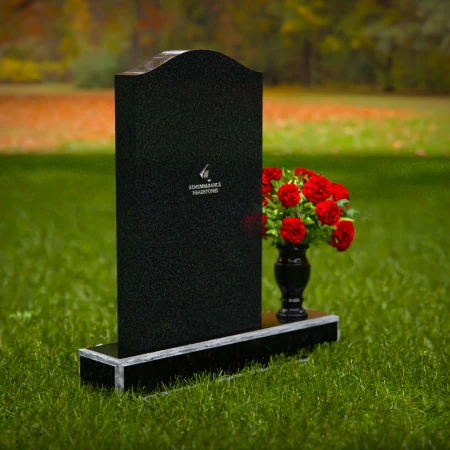 1315 - Classic Granite Headstone with Arched Top and Flower Vase - 53